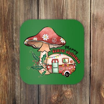 Merry Camper Christmas Gift For Camping Lover Coaster