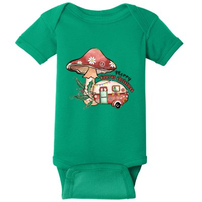 Merry Camper Christmas Gift For Camping Lover Baby Bodysuit