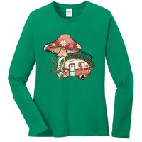 Merry Camper Christmas Gift For Camping Lover Ladies Long Sleeve Shirt