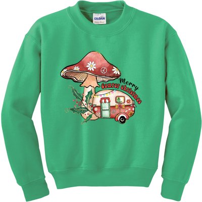 Merry Camper Christmas Gift For Camping Lover Kids Sweatshirt