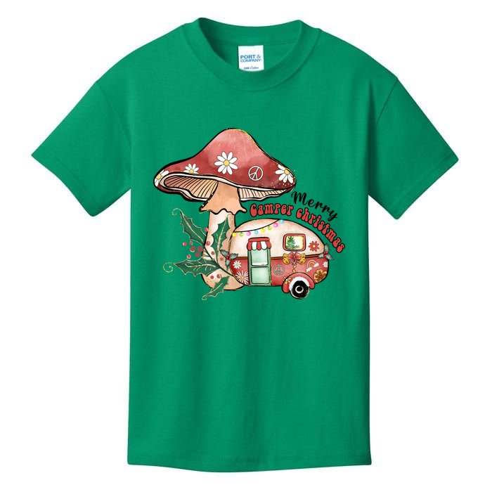 Merry Camper Christmas Gift For Camping Lover Kids T-Shirt