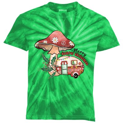 Merry Camper Christmas Gift For Camping Lover Kids Tie-Dye T-Shirt