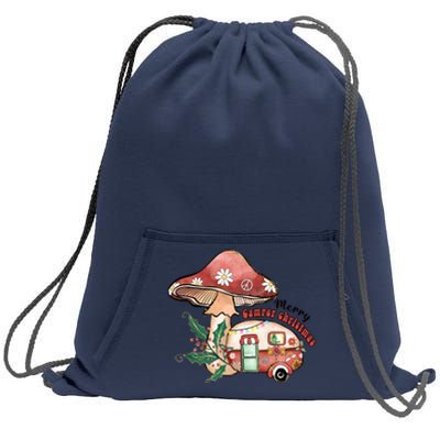 Merry Camper Christmas Gift For Camping Lover Sweatshirt Cinch Pack Bag