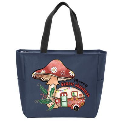 Merry Camper Christmas Gift For Camping Lover Zip Tote Bag