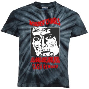 Murder Charls Cash Reward Kids Tie-Dye T-Shirt