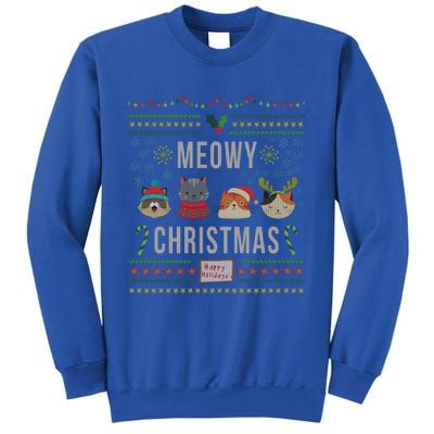 Meowy Christmas Cat Lover Tacky Ugly Christmas Party Meaningful Gift Sweatshirt