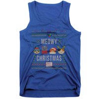 Meowy Christmas Cat Lover Tacky Ugly Christmas Party Meaningful Gift Tank Top