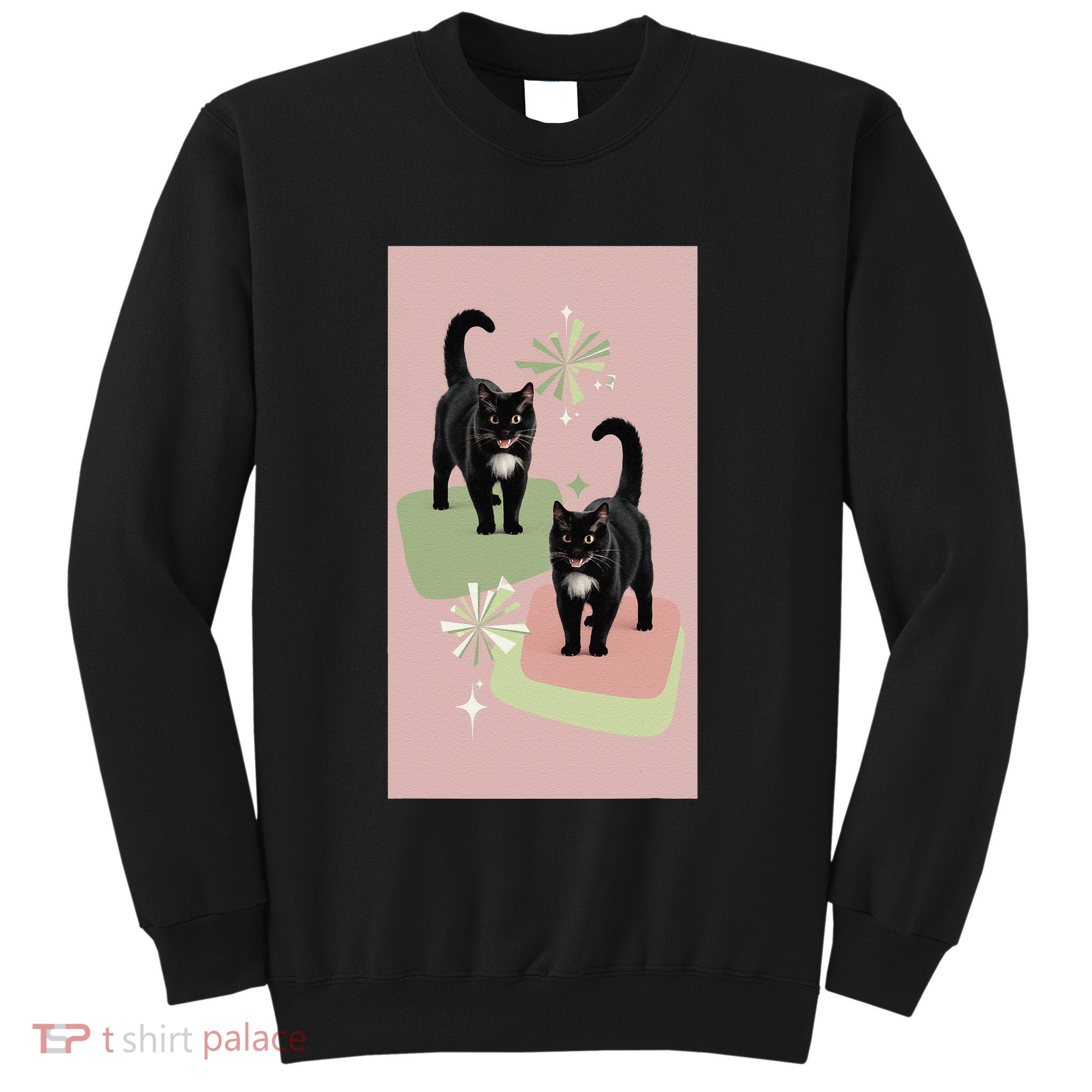Mid Century Cats Atomic Cat Retro Pin.K 50s 60s Sweatshirt
