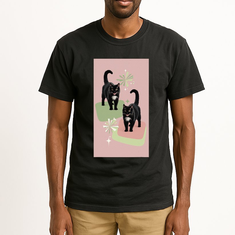 Mid Century Cats Atomic Cat Retro Pin.K 50s 60s Tall T-Shirt