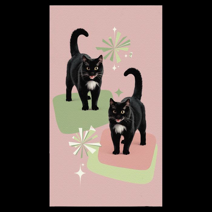 Mid Century Cats Atomic Cat Retro Pin.K 50s 60s 16 in Basic Backpack