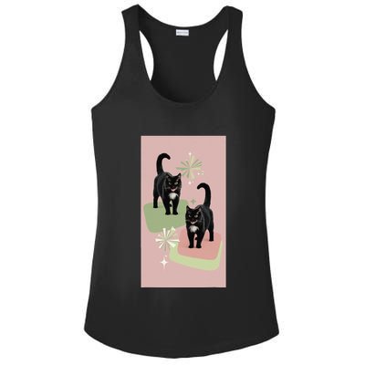 Mid Century Cats Atomic Cat Retro Pin.K 50s 60s Ladies PosiCharge Competitor Racerback Tank