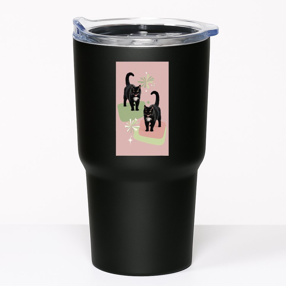 Mid Century Cats Atomic Cat Retro Pin.K 50s 60s Tumbler