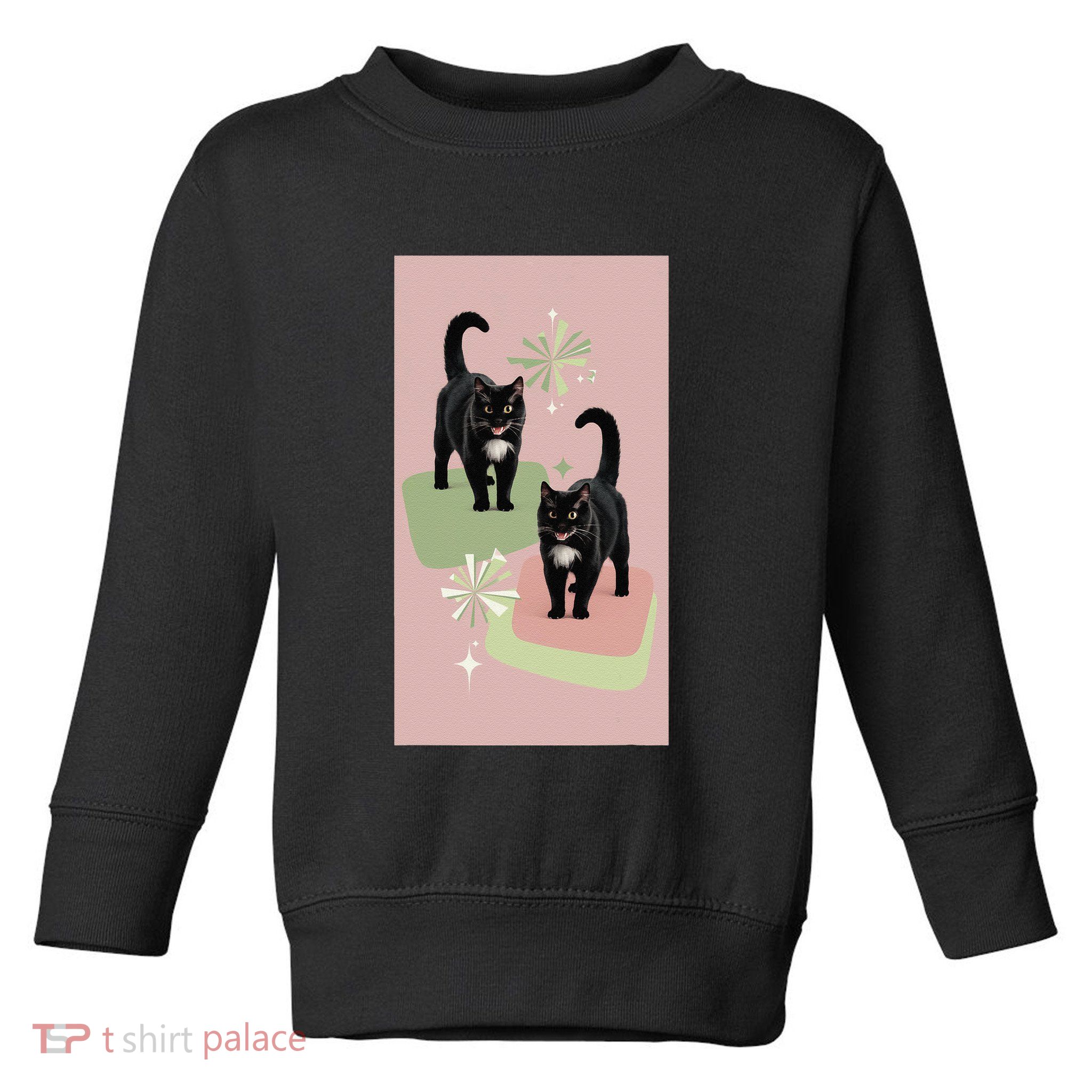 Mid Century Cats Atomic Cat Retro Pin.K 50s 60s Toddler Sweatshirt