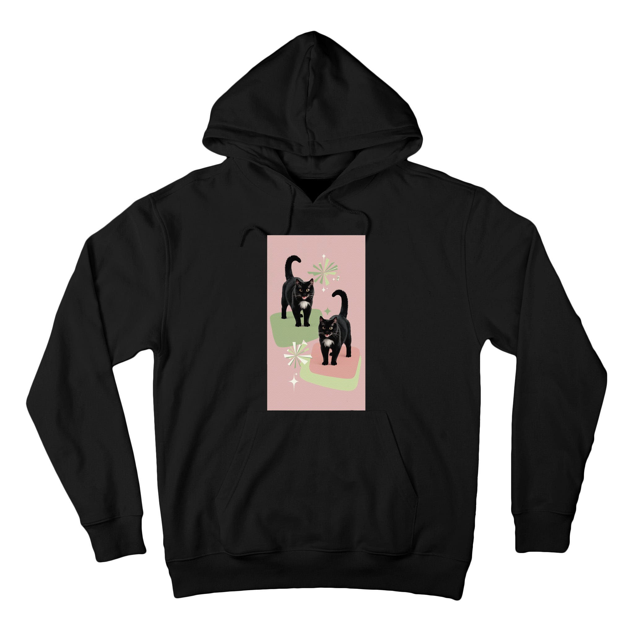 Mid Century Cats Atomic Cat Retro Pin.K 50s 60s Tall Hoodie