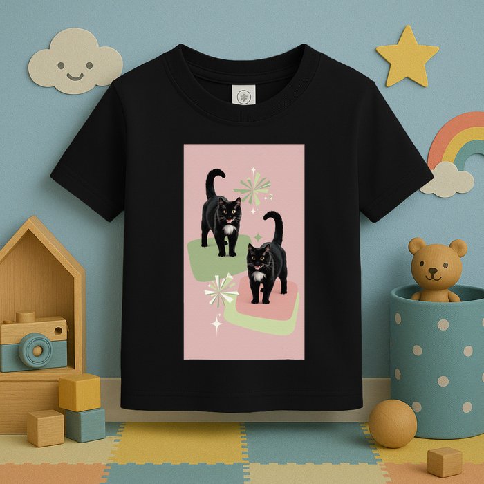 Mid Century Cats Atomic Cat Retro Pin.K 50s 60s Toddler T-Shirt