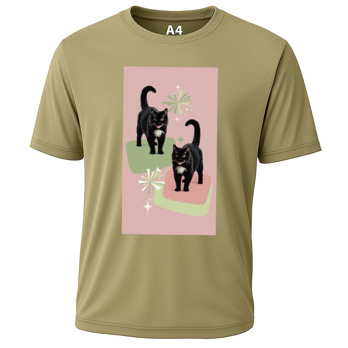 Mid Century Cats Atomic Cat Retro Pin.K 50s 60s Cooling Performance Crew T-Shirt