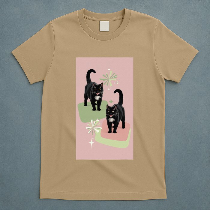 Mid Century Cats Atomic Cat Retro Pin.K 50s 60s T-Shirt