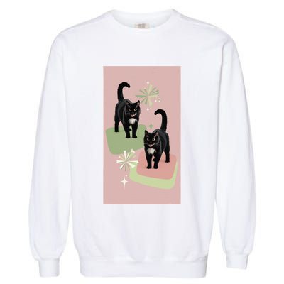 Mid Century Cats Atomic Cat Retro Pin.K 50s 60s Garment-Dyed Sweatshirt