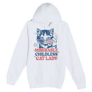 Miserable Childless Cat Lady Kamala Harris 2024 Meme Cat Premium Pullover Hoodie