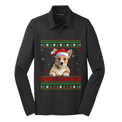 Merry Corgmas Corgi Dog Ugly Xmas Santa Corgi Christmas Gift Silk Touch Performance Long Sleeve Polo