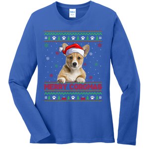 Merry Corgmas Corgi Dog Ugly Xmas Santa Corgi Christmas Gift Ladies Long Sleeve Shirt