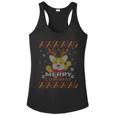 Merry Corgmas Corgi Ugly Christmas Sweater Gift Ladies PosiCharge Competitor Racerback Tank