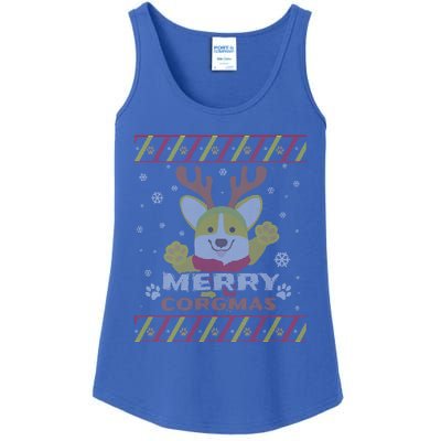 Merry Corgmas Corgi Ugly Christmas Sweater Gift Ladies Essential Tank