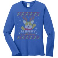 Merry Corgmas Corgi Ugly Christmas Sweater Gift Ladies Long Sleeve Shirt