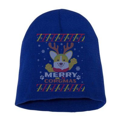 Merry Corgmas Corgi Ugly Christmas Sweater Gift Short Acrylic Beanie