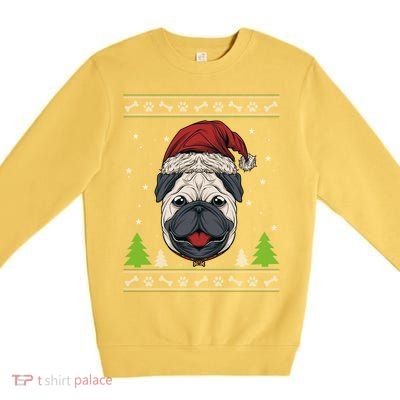 Merry Corgmas Corgi Santa Hat Corgi Ugly Christmas Meaningful Gift Premium Crewneck Sweatshirt