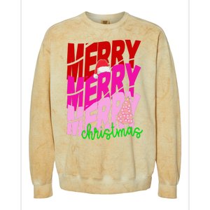 Merry Christmas Cute Holiday Gift Colorblast Crewneck Sweatshirt