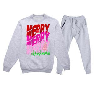 Merry Christmas Cute Holiday Gift Premium Crewneck Sweatsuit Set