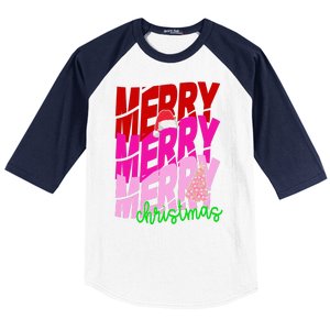 Merry Christmas Cute Holiday Gift Baseball Sleeve Shirt