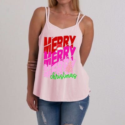 Merry Christmas Cute Holiday Gift Women's Strappy Tank