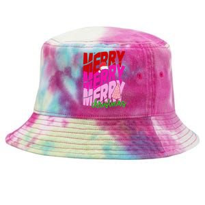 Merry Christmas Cute Holiday Gift Tie-Dyed Bucket Hat