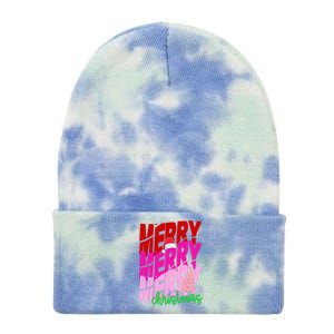 Merry Christmas Cute Holiday Gift Tie Dye 12in Knit Beanie