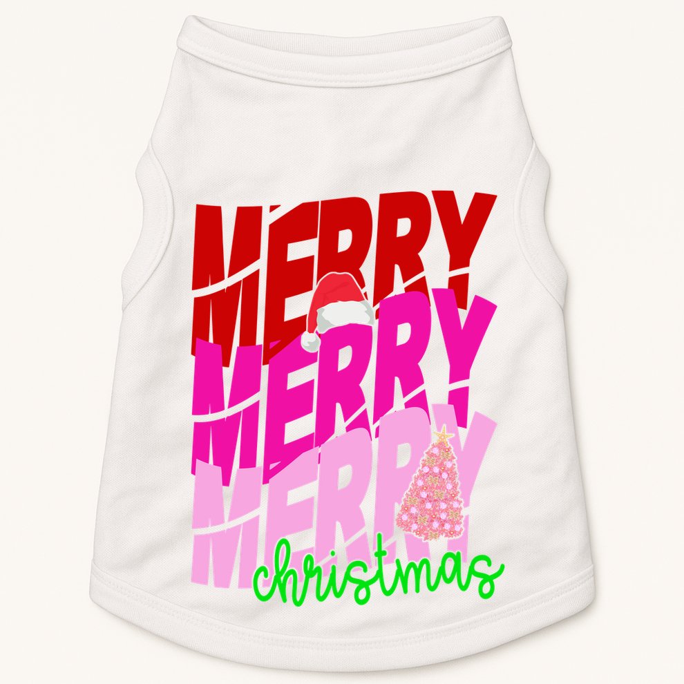 Merry Christmas Cute Holiday Gift Doggie Tank