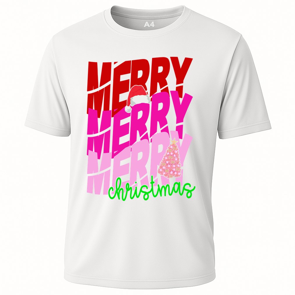 Merry Christmas Cute Holiday Gift Cooling Performance Crew T-Shirt