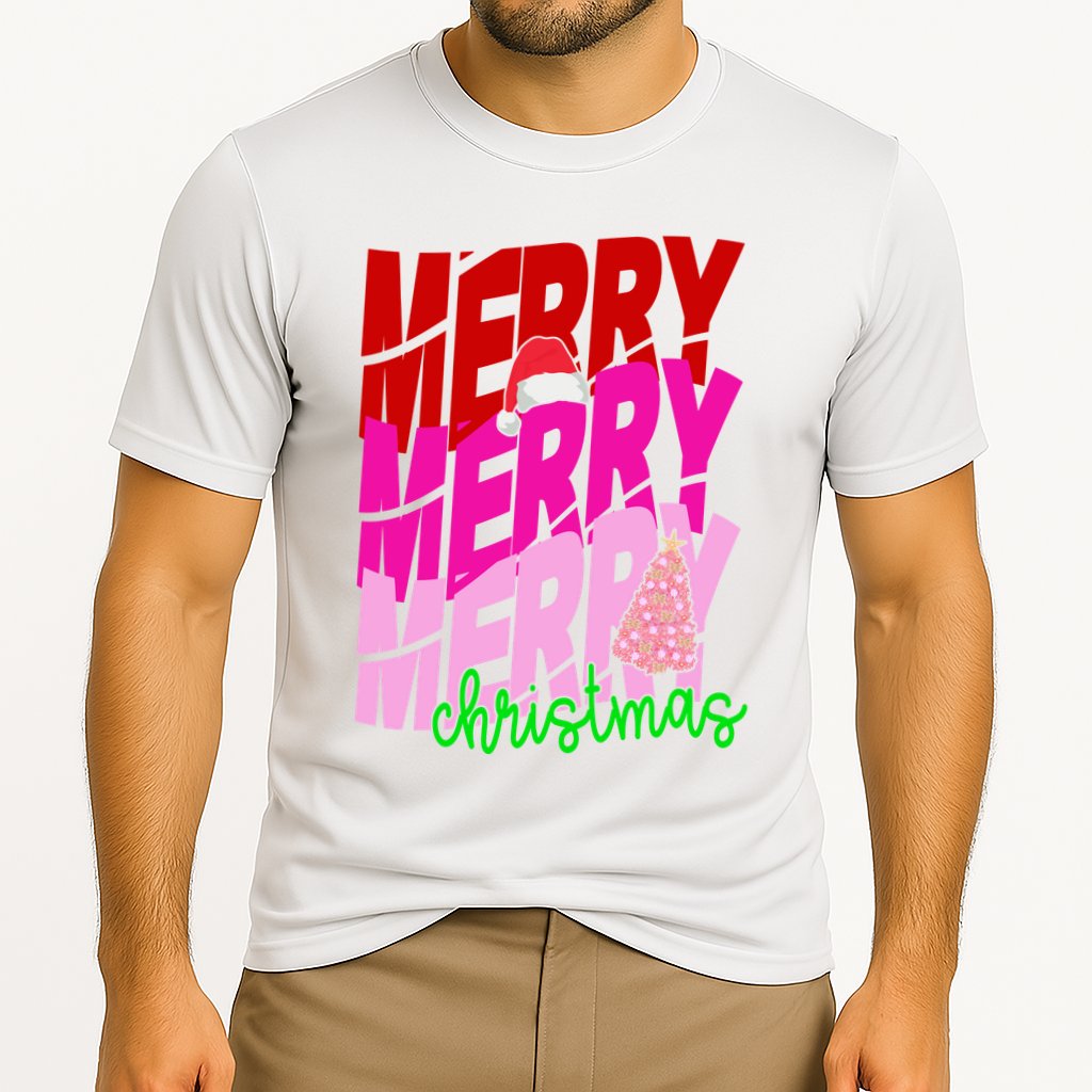 Merry Christmas Cute Holiday Gift Cooling Performance Crew T-Shirt
