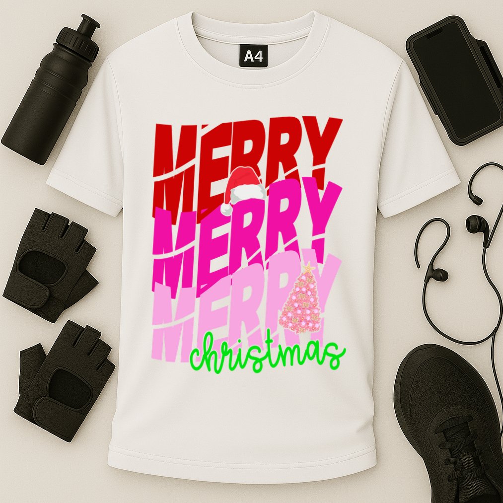 Merry Christmas Cute Holiday Gift Cooling Performance Crew T-Shirt