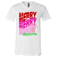 Merry Christmas Cute Holiday Gift V-Neck T-Shirt