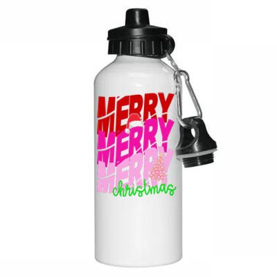 Merry Christmas Cute Holiday Gift Aluminum Water Bottle 