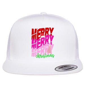 Merry Christmas Cute Holiday Gift Flat Bill Trucker Hat