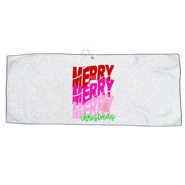 Merry Christmas Cute Holiday Gift Large Microfiber Waffle Golf Towel