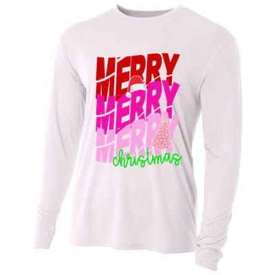 Merry Christmas Cute Holiday Gift Cooling Performance Long Sleeve Crew