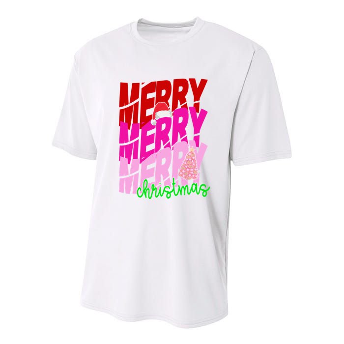 Merry Christmas Cute Holiday Gift Youth Performance Sprint T-Shirt