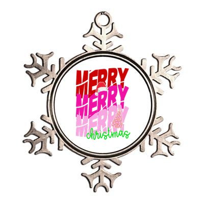 Merry Christmas Cute Holiday Gift Metallic Star Ornament