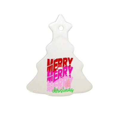 Merry Christmas Cute Holiday Gift Ceramic Tree Ornament