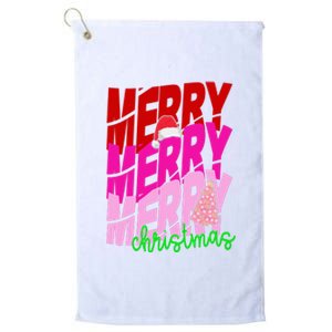 Merry Christmas Cute Holiday Gift Platinum Collection Golf Towel