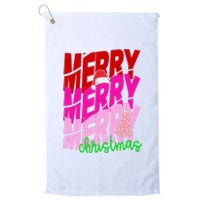 Merry Christmas Cute Holiday Gift Platinum Collection Golf Towel